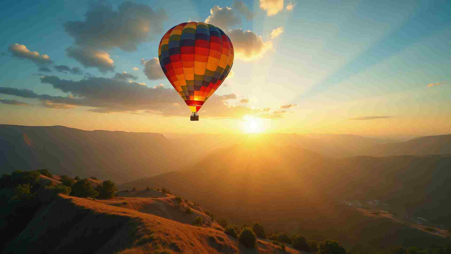 Cape Town Ballooning hot air balloon flight at sunrise over the Cape Winelands near Stellenbosch