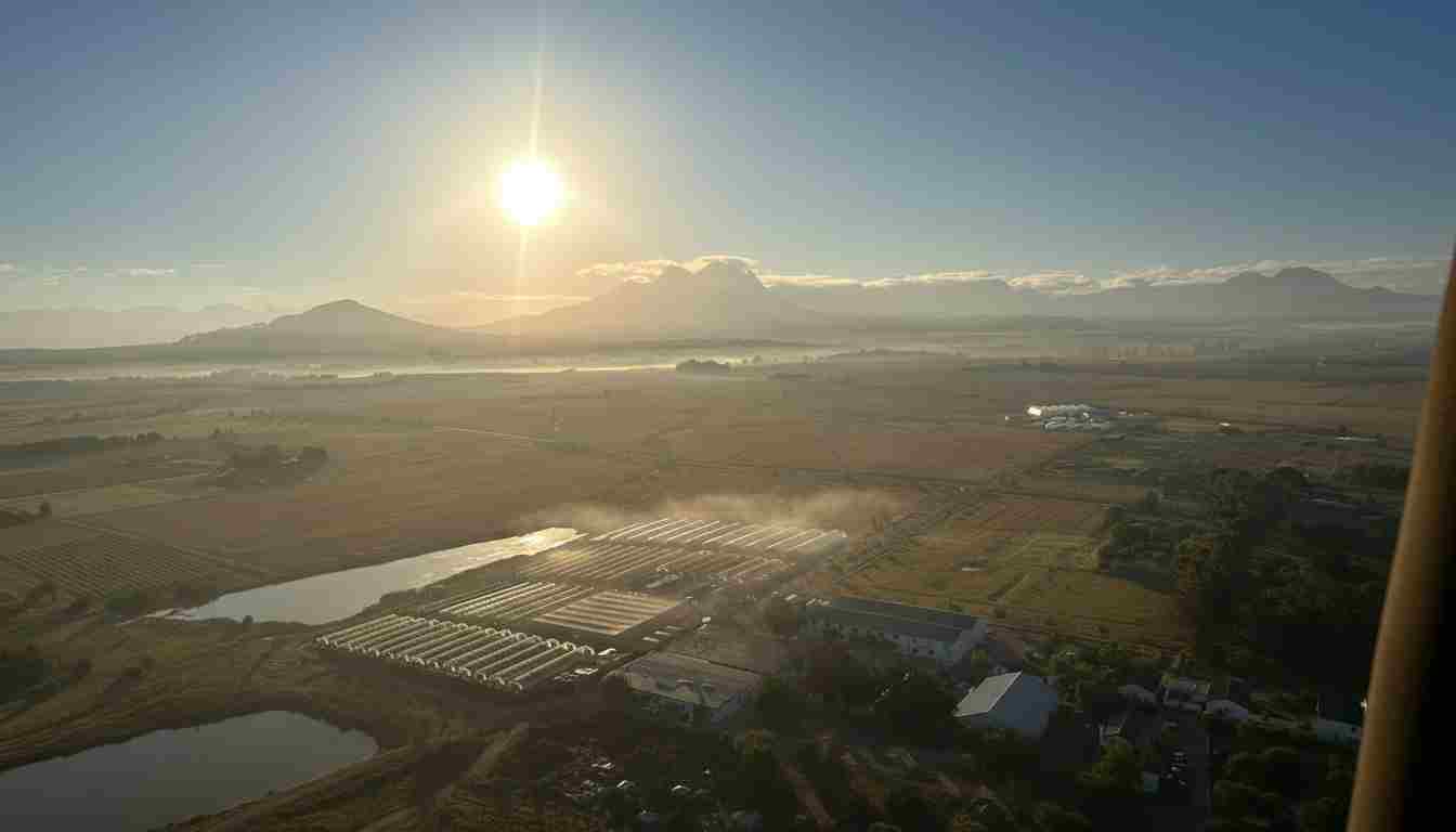 Cape Town Ballooning balloon ride above vineyards in the Cape Winelands